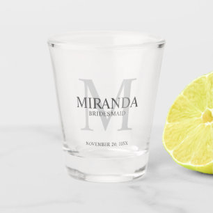 Gepersonaliseerde bridesmaïd's monogram en naam shot glas