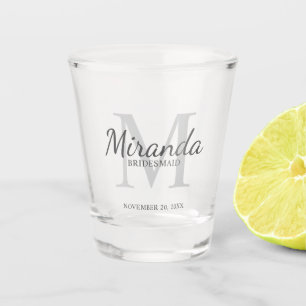 Gepersonaliseerde bridesmaïd's monogram en naam shot glas