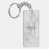 Gepersonaliseerde bridesmaïd's monogram en naam sleutelhanger (Voorkant Links)