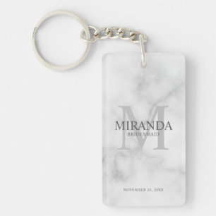 Gepersonaliseerde bridesmaïd's monogram en naam sleutelhanger