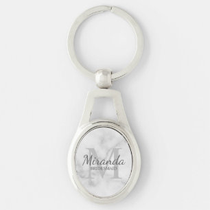 Gepersonaliseerde bridesmaïd's monogram en naam sleutelhanger