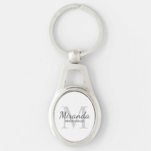 Gepersonaliseerde bridesmaïd's monogram en naam sleutelhanger