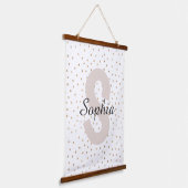 Gepersonaliseerde brief Aangepaste naam Monogram Hangend Wandkleed (Gebogen)