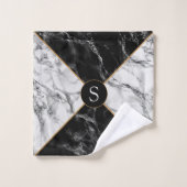 Gepersonaliseerde brief bad handdoek set marmeren  (Wasdoekje)