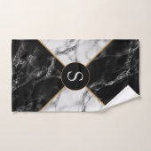 Gepersonaliseerde brief bad handdoek set marmeren  (Handdoek)