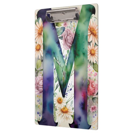Gepersonaliseerde brief M Bloemen Waterverf Leraar Klembord (Links)