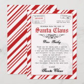Gepersonaliseerde brief van Santa Christmas Sjablo Kaart (Voorkant / Achterkant)