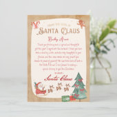 Gepersonaliseerde brief van Santa Printable Kaart (Staand voorkant)