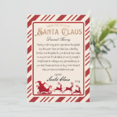 Gepersonaliseerde brief van Santa Printable Kaart (Staand voorkant)