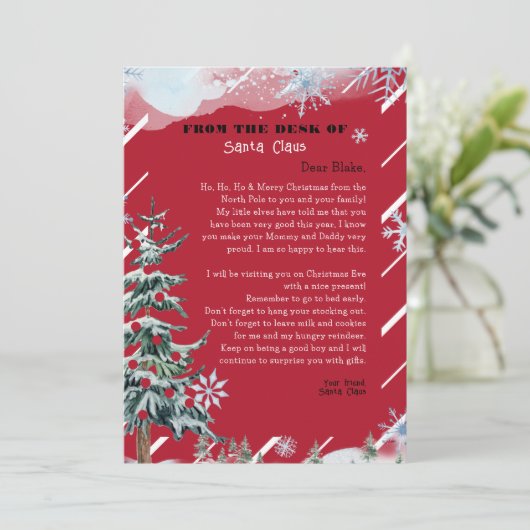 Gepersonaliseerde brief van Sinterklaas Kerstmis Kaart (Staand voorkant)