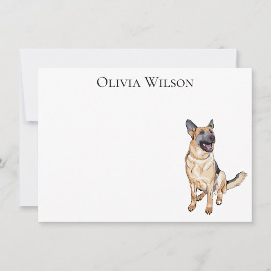 Gepersonaliseerde briefkaarten met German Shepherd (Voorkant)