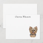 Gepersonaliseerde briefkaarten met yorkie (Voorkant / Achterkant)