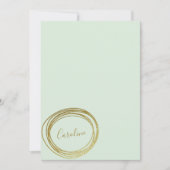 Gepersonaliseerde briefpapier Pastelmunt Groen Gou Notitiekaartje (Voorkant)