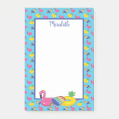 Gepersonaliseerde Bright Blue Pool Floats patterat Post-it® Notes (Voorkant)