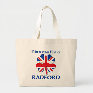Gepersonaliseerde Britse kus Ik ben Radford Grote Tote Bag