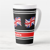 Gepersonaliseerde Britse vlag Latte Mok (Rechterhoek)