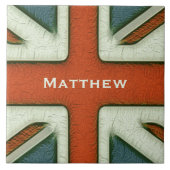Gepersonaliseerde Britse vlag Tegeltje (Voorkant)