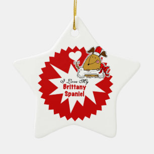 Gepersonaliseerde Brittany Spaniel Keepomwille Orn Keramisch Ornament
