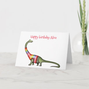 Gepersonaliseerde Brontosaurus verjaardagskaart Kaart