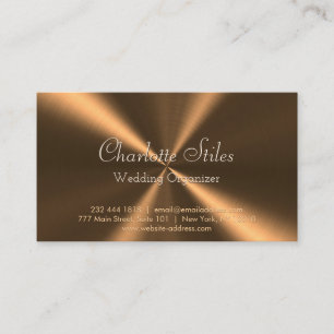 Gepersonaliseerde Bronze Metallic Radiale Textuur Visitekaartje