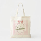 Gepersonaliseerde Brooklyn Baby Girl Nursery BowGi Tote Bag (Voorkant)