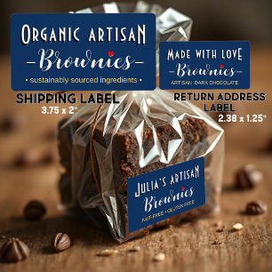 Gepersonaliseerde brownie of bakkerijlabel met har etiket