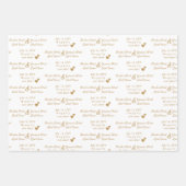 Gepersonaliseerde bruid & bruidegom bruiloft goude inpakpapier vel (Voorkant 2)