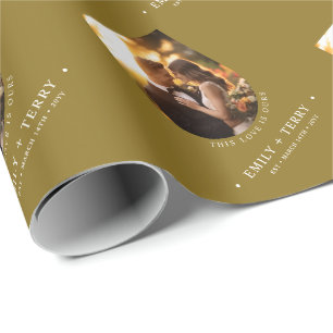 Gepersonaliseerde Bruid & Bruidegom Namen Trouwfot Cadeaupapier