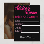 Gepersonaliseerde bruid en bruidegom huwelijksadvi advieskaart (Voorkant / Achterkant)