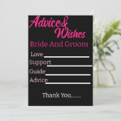 Gepersonaliseerde bruid en bruidegom huwelijksadvi advieskaart (Staand voorkant)