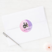 Gepersonaliseerde bruid en bruidegom ronde sticker (Envelop)