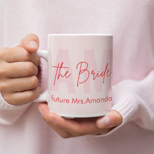 Gepersonaliseerde bruid Mok   Blush Pink Future Mr