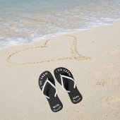 Gepersonaliseerde bruid om zwart en wit te zijn teenslippers