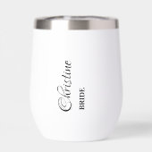 Gepersonaliseerde bruid wijn tumbler bachelorette (Achterkant)