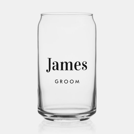 Gepersonaliseerde bruidegom bruiloft blikvorm glas (Voorkant)