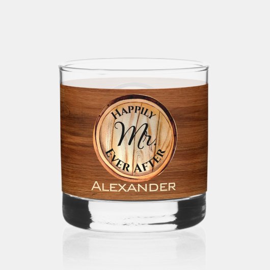 Gepersonaliseerde bruidskamers MR houttint Whisky Glas (Voorkant)
