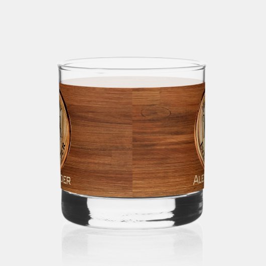 Gepersonaliseerde bruidskamers MR houttint Whisky Glas (Links)