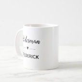 Gepersonaliseerde Bruidsman Black Script Wedding Koffiemok (Voorkant links)