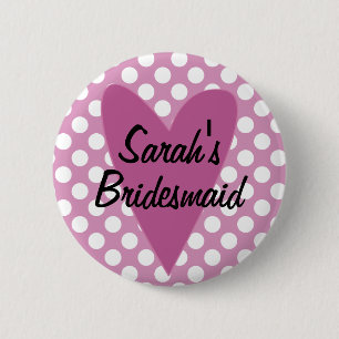 Gepersonaliseerde bruidsmeisje badge / Button