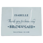 Gepersonaliseerde bruidsmeisje blauw dank u groot cadeauzakje (Voorkant)