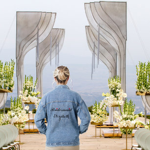 Gepersonaliseerde bruidsmeisje bruiloft vrijgezell denim jacket