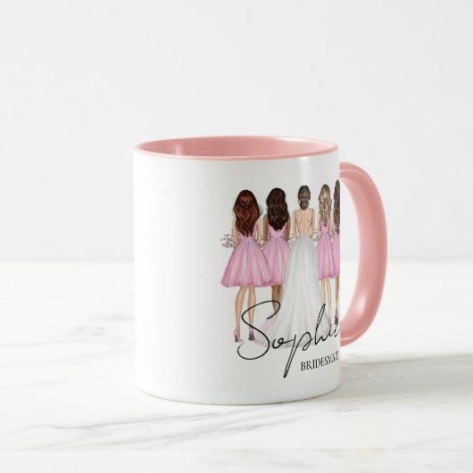 Gepersonaliseerde Bruidsmeisje Custom Name Gift Mok (Voorkant rechts)