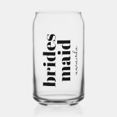 Gepersonaliseerde bruidsmeisje Monogram Naam Blikvorm Glas (Voorkant)