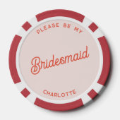 Gepersonaliseerde bruidsmeisje voorstel poker chips (Achterkant)