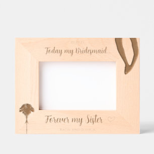 Gepersonaliseerde bruidsmeisje/zus cadeau gegraveerde lijstjes