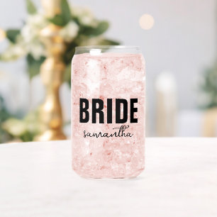 Gepersonaliseerde bruidsnaam blikvorm glas