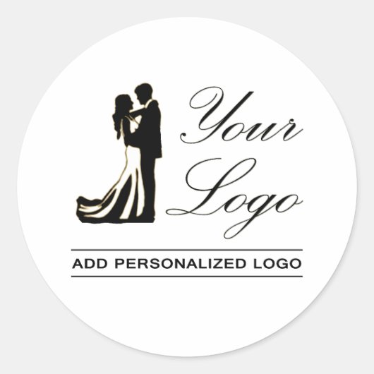 Gepersonaliseerde bruiloft aangepaste idee Voeg uw Ronde Sticker (Voorkant)
