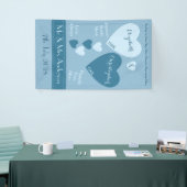 Gepersonaliseerde bruiloft achtergrond blauw spandoek (Beurs)