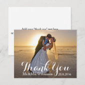 Gepersonaliseerde bruiloft bedankkaart met foto (Voorkant / Achterkant)