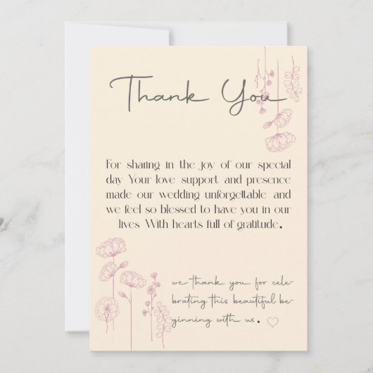 Gepersonaliseerde bruiloft bedankkaarten Uniek ont Bedankkaart (Voorkant)